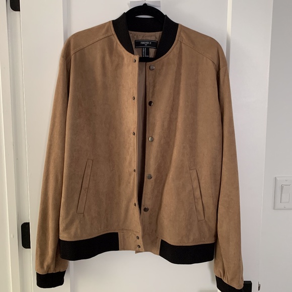 Faux Suede Bomber Jacket｜Forever 21 - Picture 3 of 6